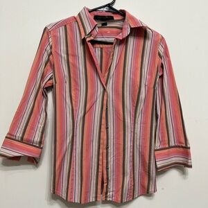 Express Design Studio Striped Multicolor ladies Small Blouse 3/4 sleeve